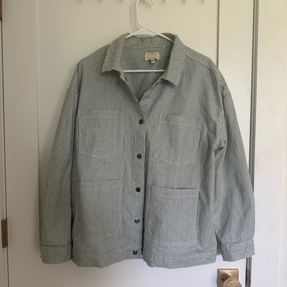 Striped Green Women's Jacket